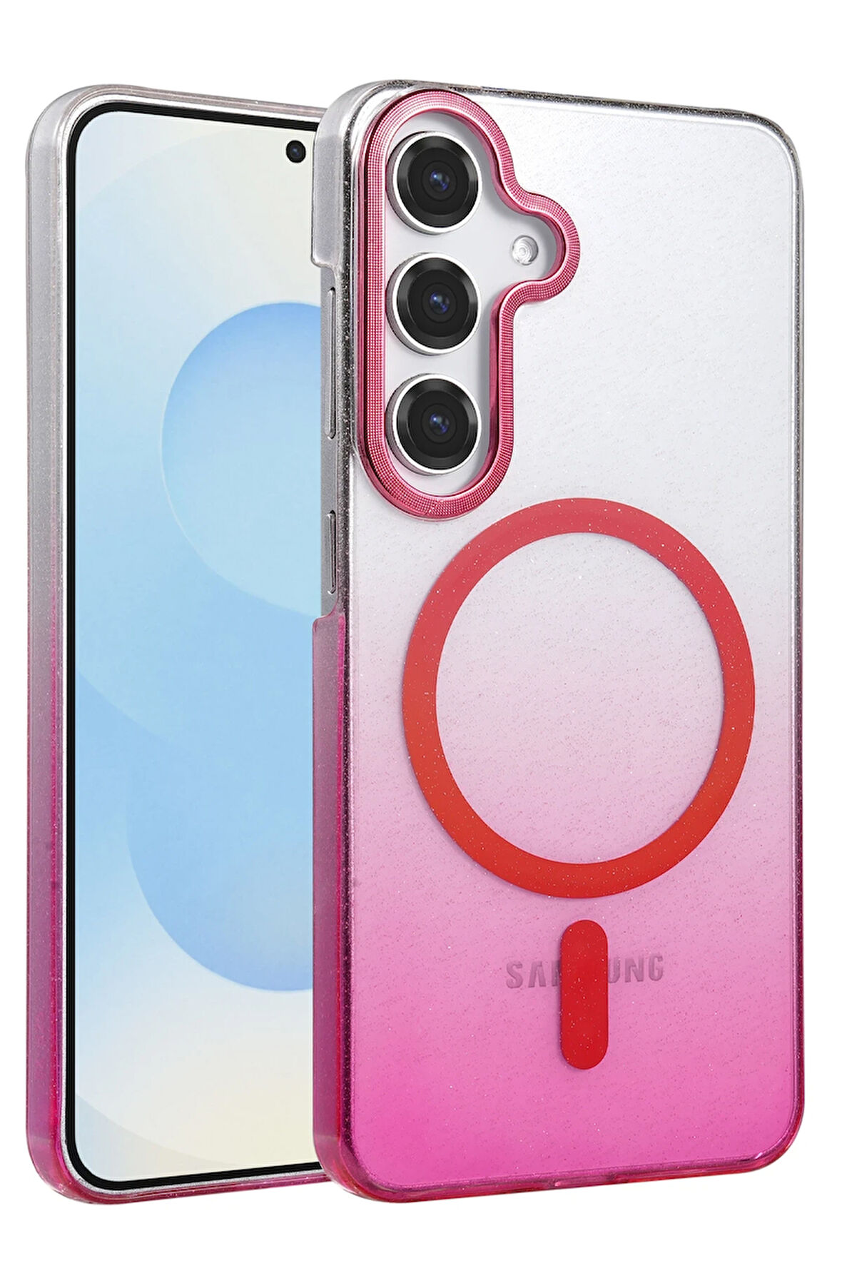 Teleplus Samsung Galaxy S23 FE Kılıf Simli Shinys Glossy Manyetik Şarjlı Kapak