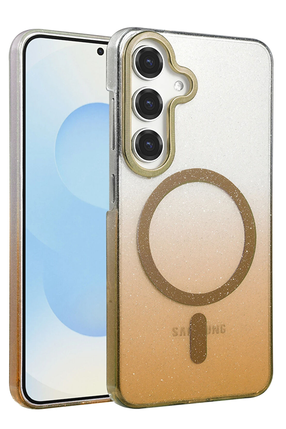 Teleplus Samsung Galaxy S23 FE Kılıf Simli Shinys Glossy Manyetik Şarjlı Kapak