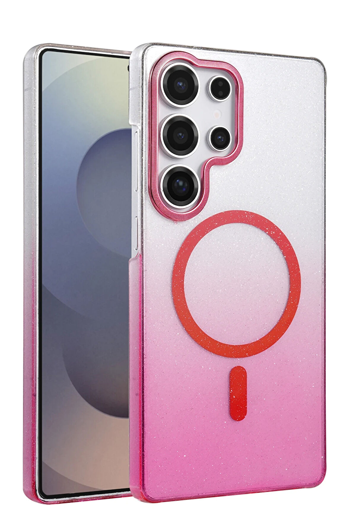 Teleplus Samsung Galaxy S23 Ultra Kılıf Simli Shinys Glossy Manyetik Şarjlı Kapak