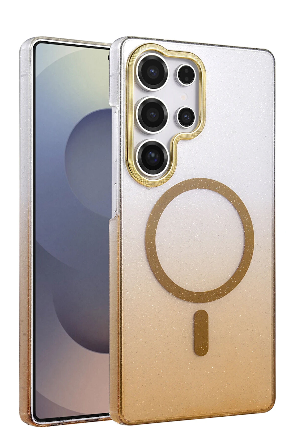 Teleplus Samsung Galaxy S23 Ultra Kılıf Simli Shinys Glossy Manyetik Şarjlı Kapak