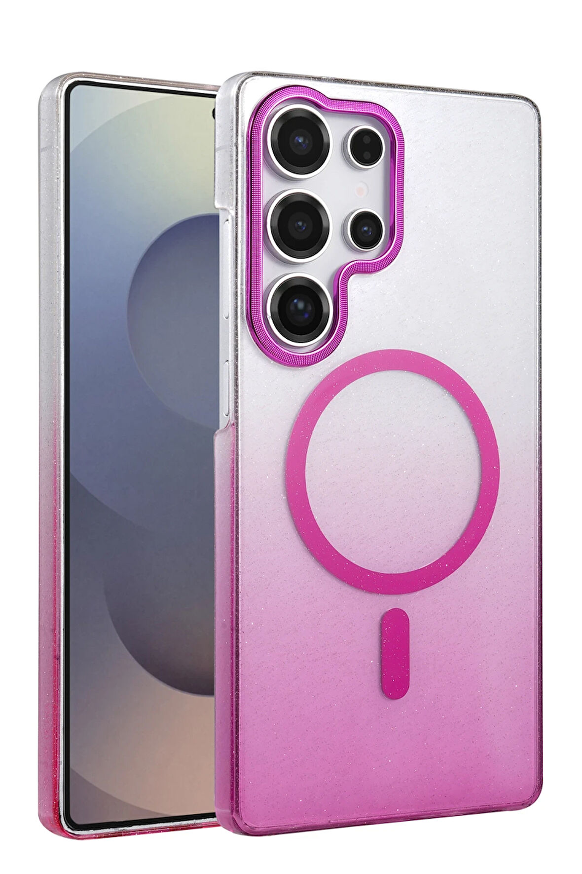 Teleplus Samsung Galaxy S23 Ultra Kılıf Simli Shinys Glossy Manyetik Şarjlı Kapak