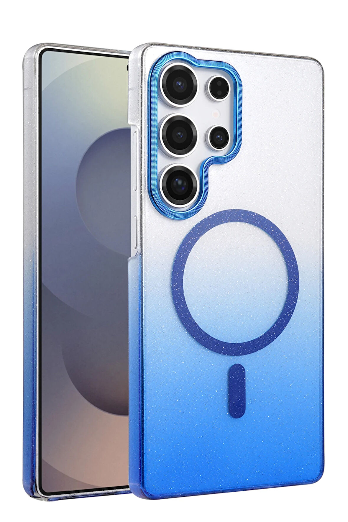 Teleplus Samsung Galaxy S25 Ultra Kılıf Simli Shinys Glossy Manyetik Şarjlı Kapak