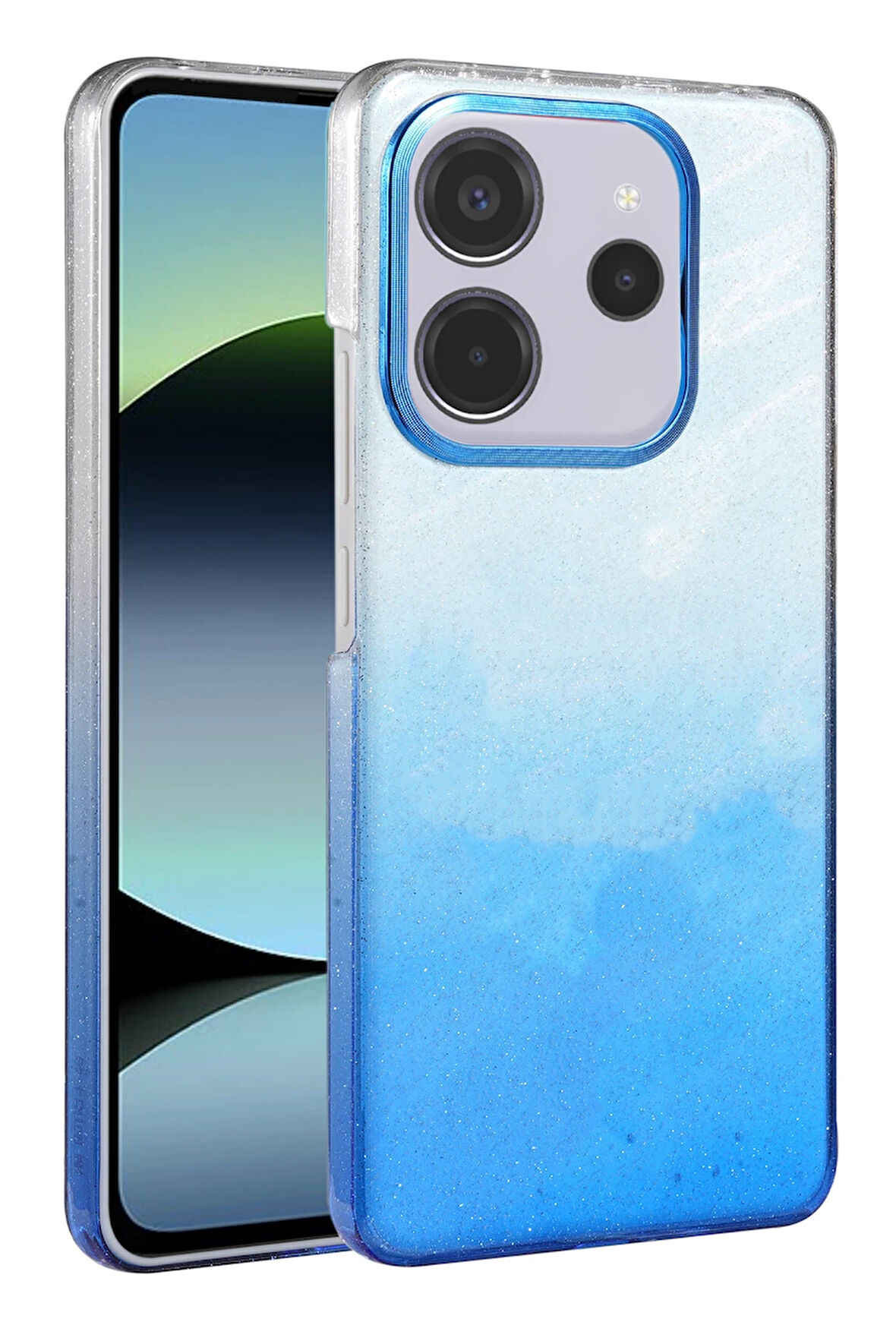 Teleplus Xiaomi Redmi 12 4g Kılıf Simli Shinys Glossy Renk Geçişli Kapak