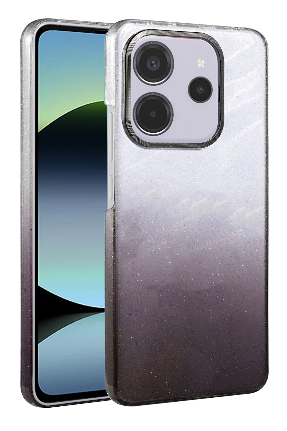 Teleplus Xiaomi Redmi 12 4g Kılıf Simli Shinys Glossy Renk Geçişli Kapak