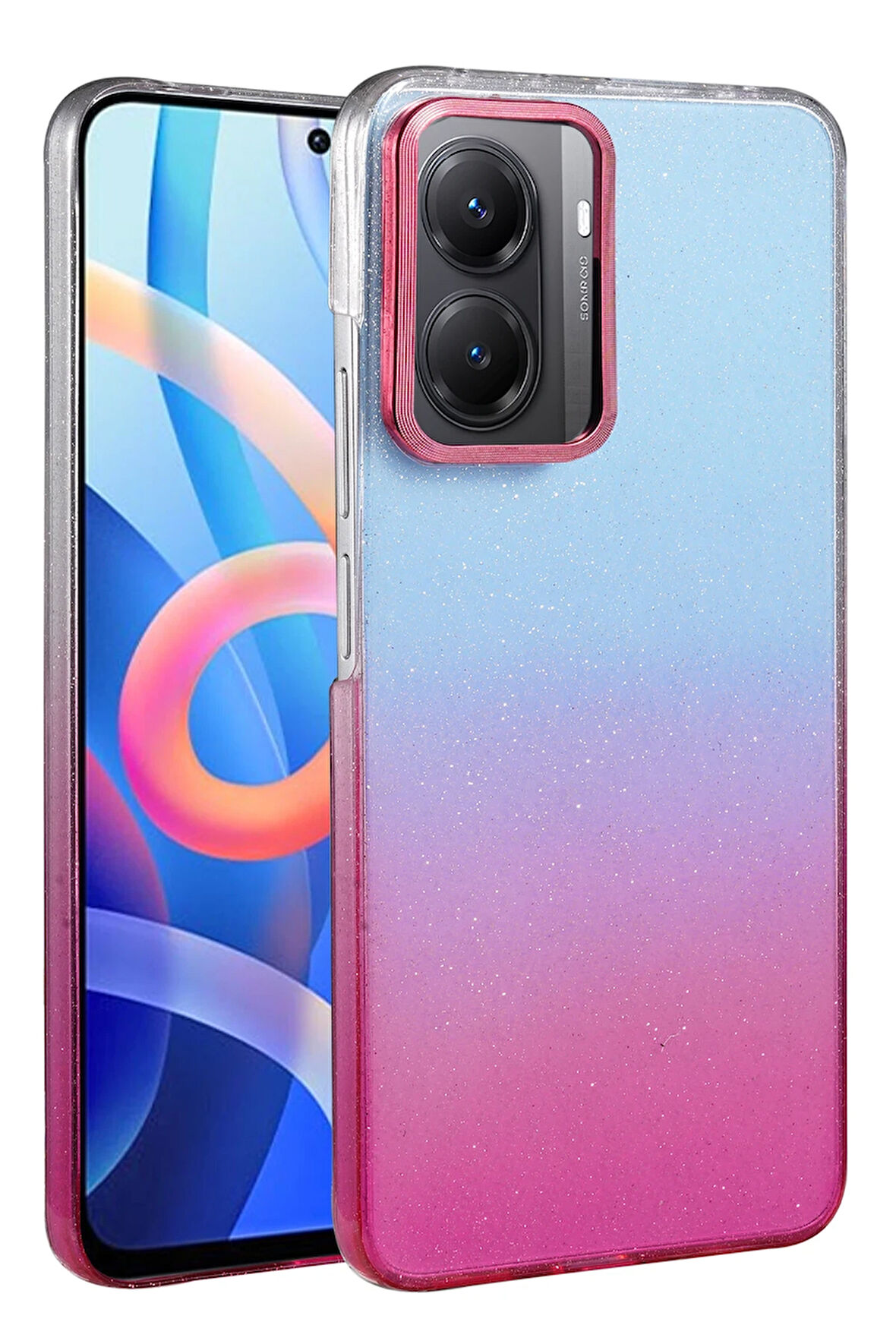 Teleplus Xiaomi Poco X7 Pro Kılıf Simli Shinys Glossy Renk Geçişli Kapak