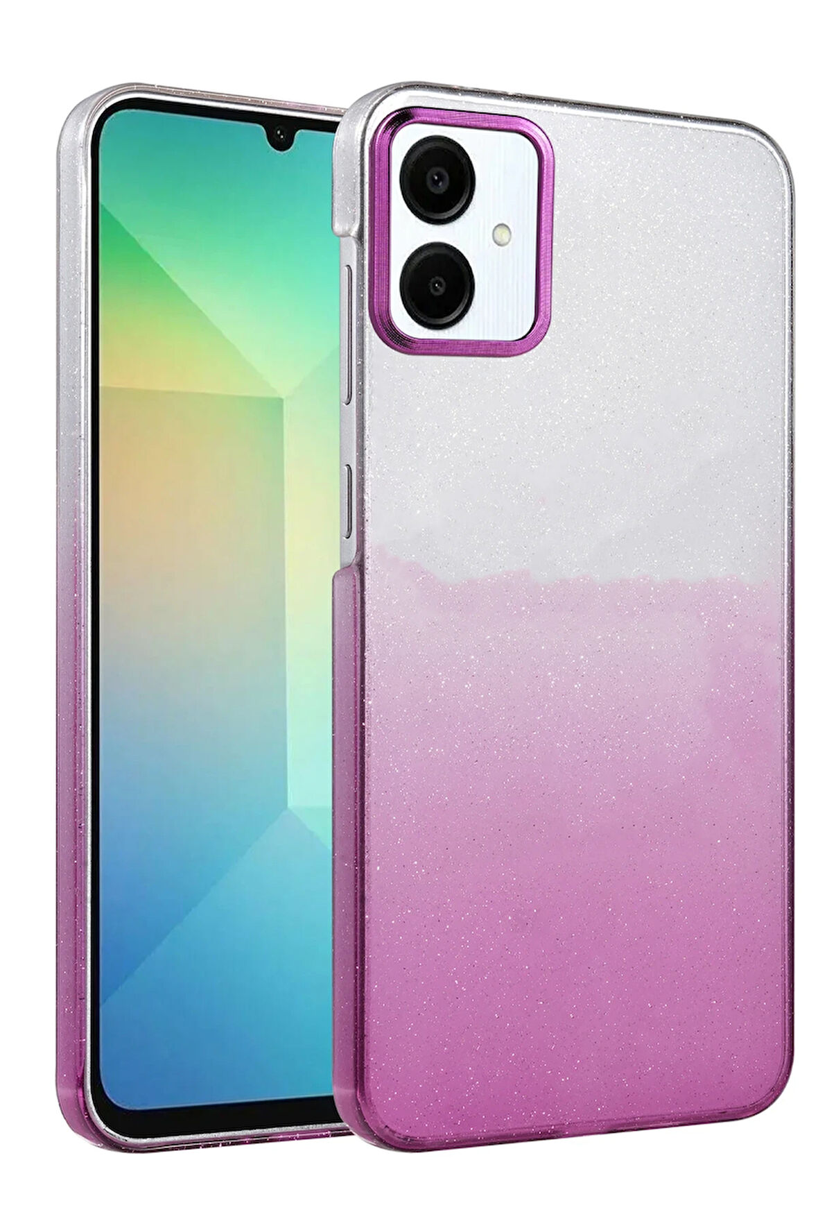 Teleplus Samsung Galaxy A06 Kılıf Simli Shinys Glossy Renk Geçişli Kapak