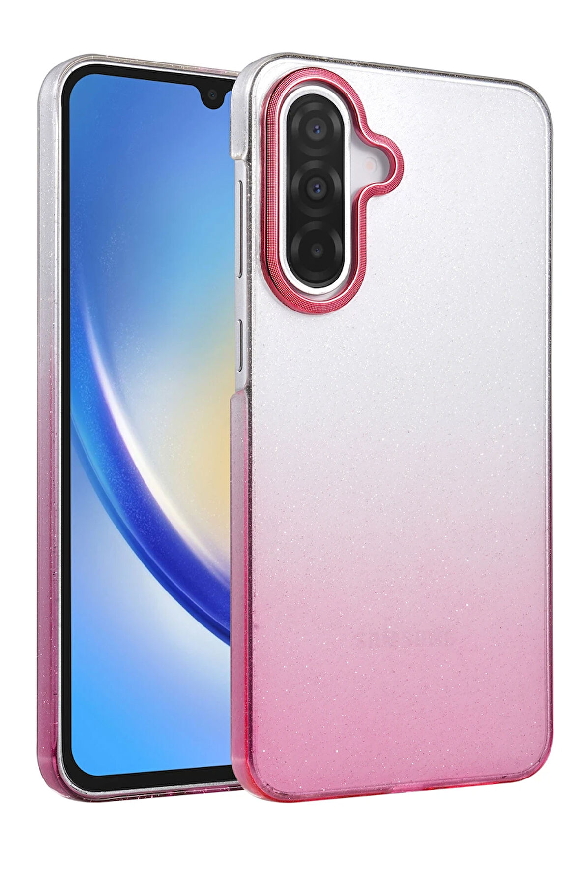 Teleplus Samsung Galaxy A14 Kılıf Simli Shinys Glossy Renk Geçişli Kapak