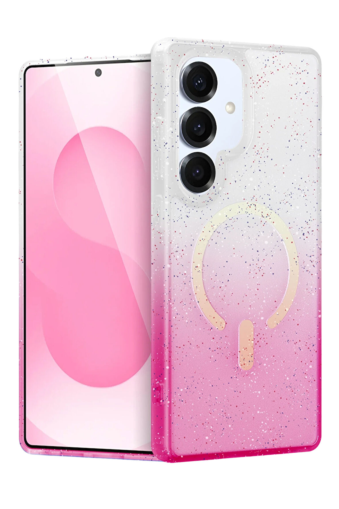 Teleplus Samsung Galaxy S25 Kılıf Simli Shinys Pummel Manyetik Şarjlı Kapak