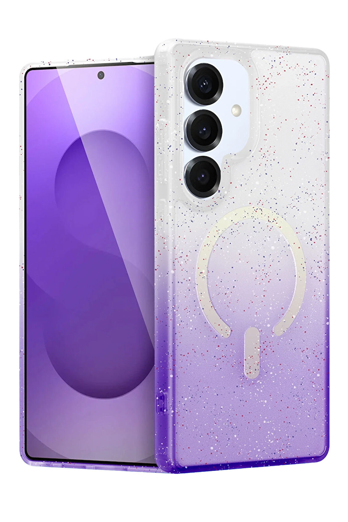 Teleplus Samsung Galaxy S25 Kılıf Simli Shinys Pummel Manyetik Şarjlı Kapak