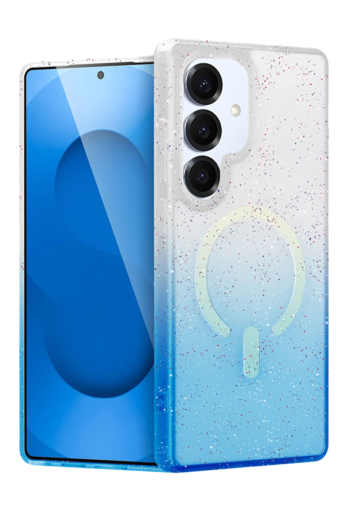 Teleplus Samsung Galaxy S25 Kılıf Simli Shinys Pummel Manyetik Şarjlı Kapak