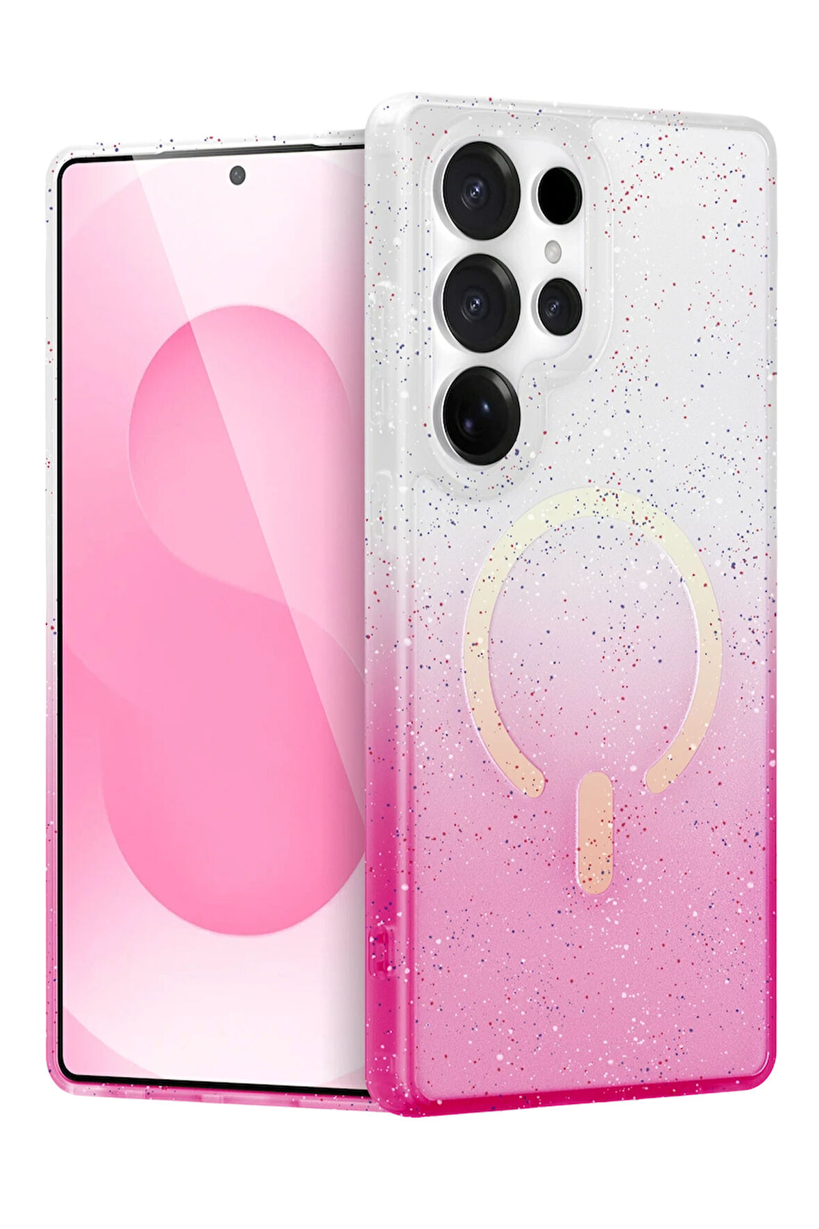 Teleplus Samsung Galaxy S24 Ultra Kılıf Simli Shinys Pummel Manyetik Şarjlı Kapak