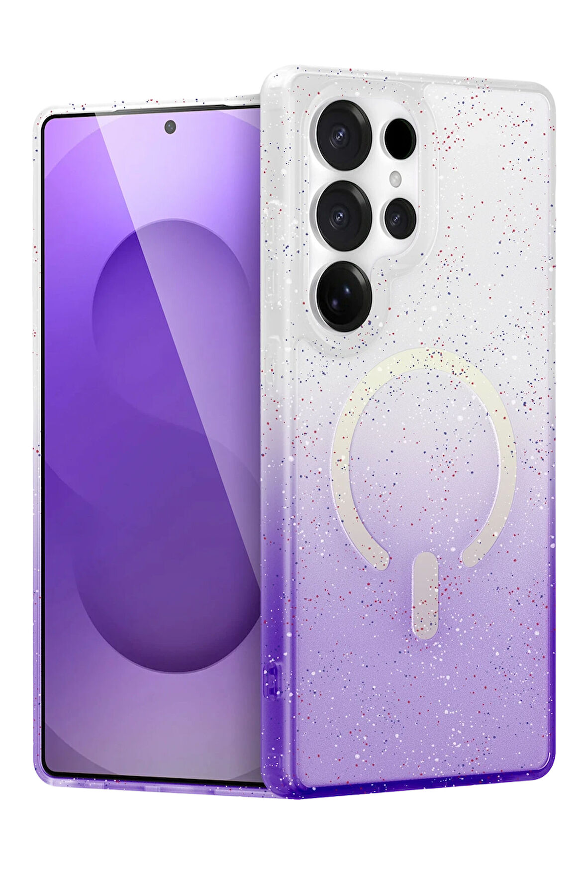 Teleplus Samsung Galaxy S24 Ultra Kılıf Simli Shinys Pummel Manyetik Şarjlı Kapak