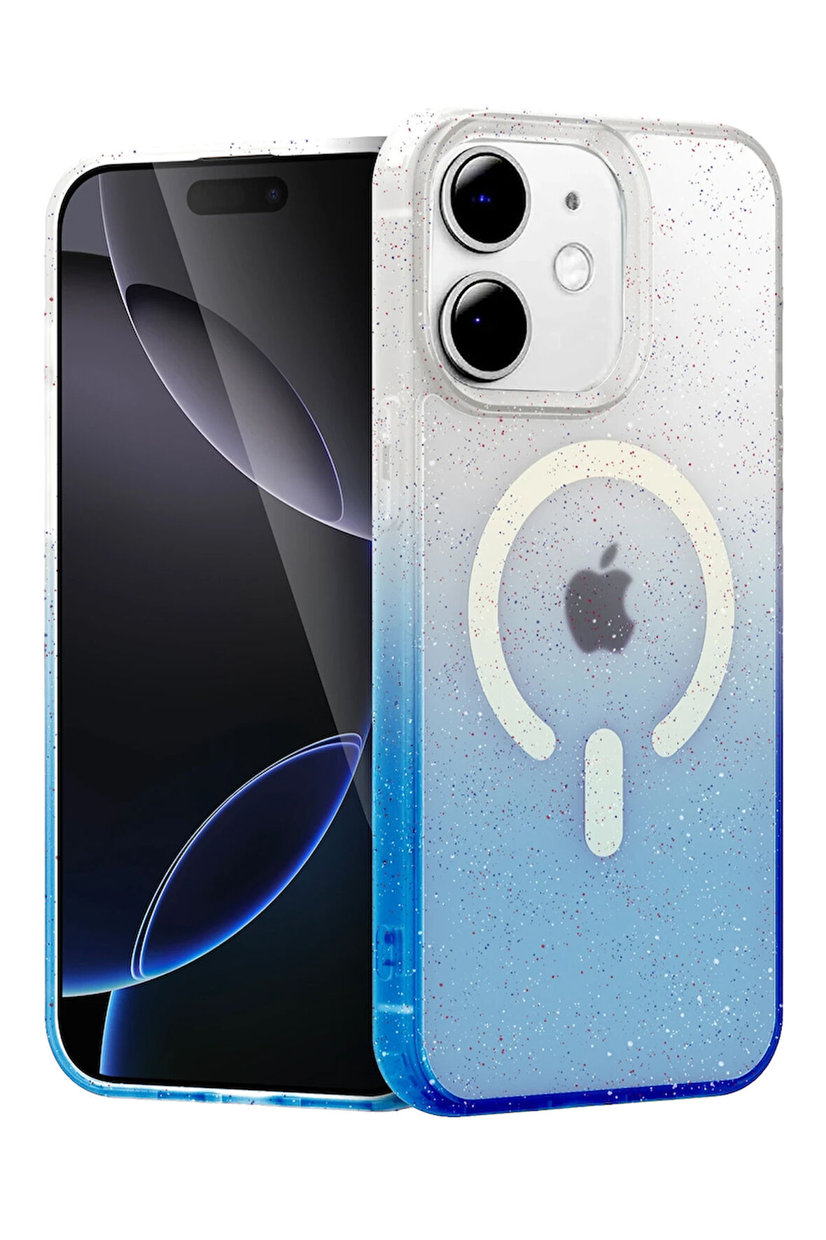 Teleplus iPhone 12 Kılıf Simli Shinys Pummel Manyetik Şarjlı Kapak