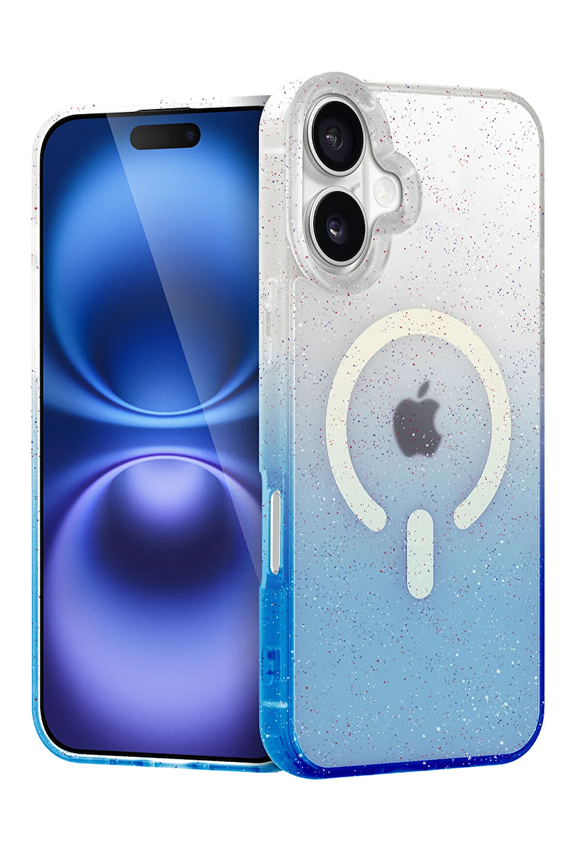 Teleplus iPhone 16 Plus Kılıf Simli Shinys Pummel Manyetik Şarjlı Kapak