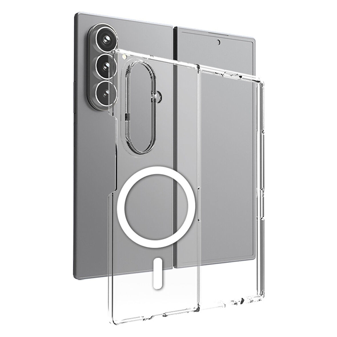 Teleplus Samsung Galaxy Z Fold 7 Kılıf Porto PC Sert Manyetik Şarj Özellikli Kapak
