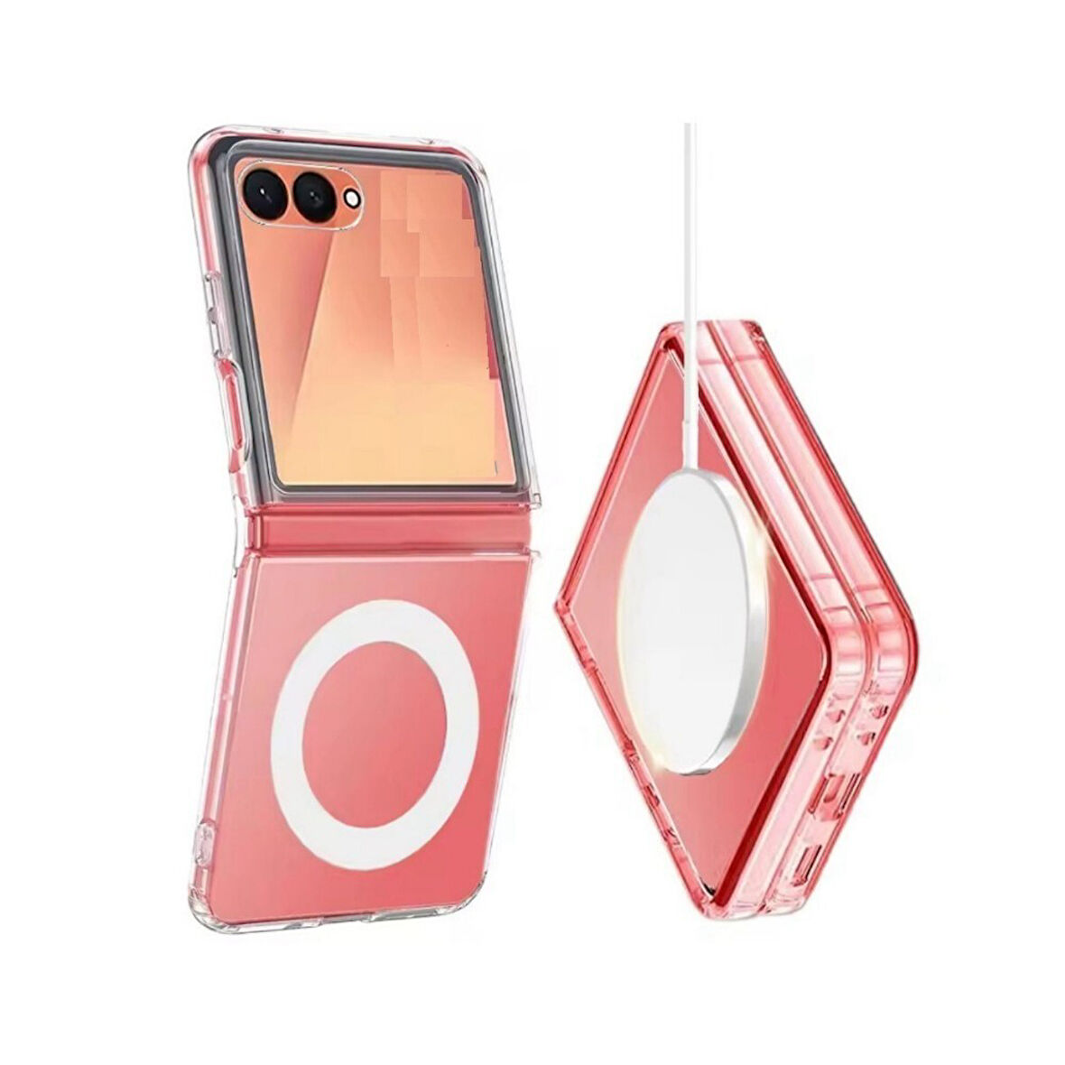 Teleplus Samsung Galaxy Z Flip 7 Kılıf Embos Manyetik Şarj Özellikli Kapak