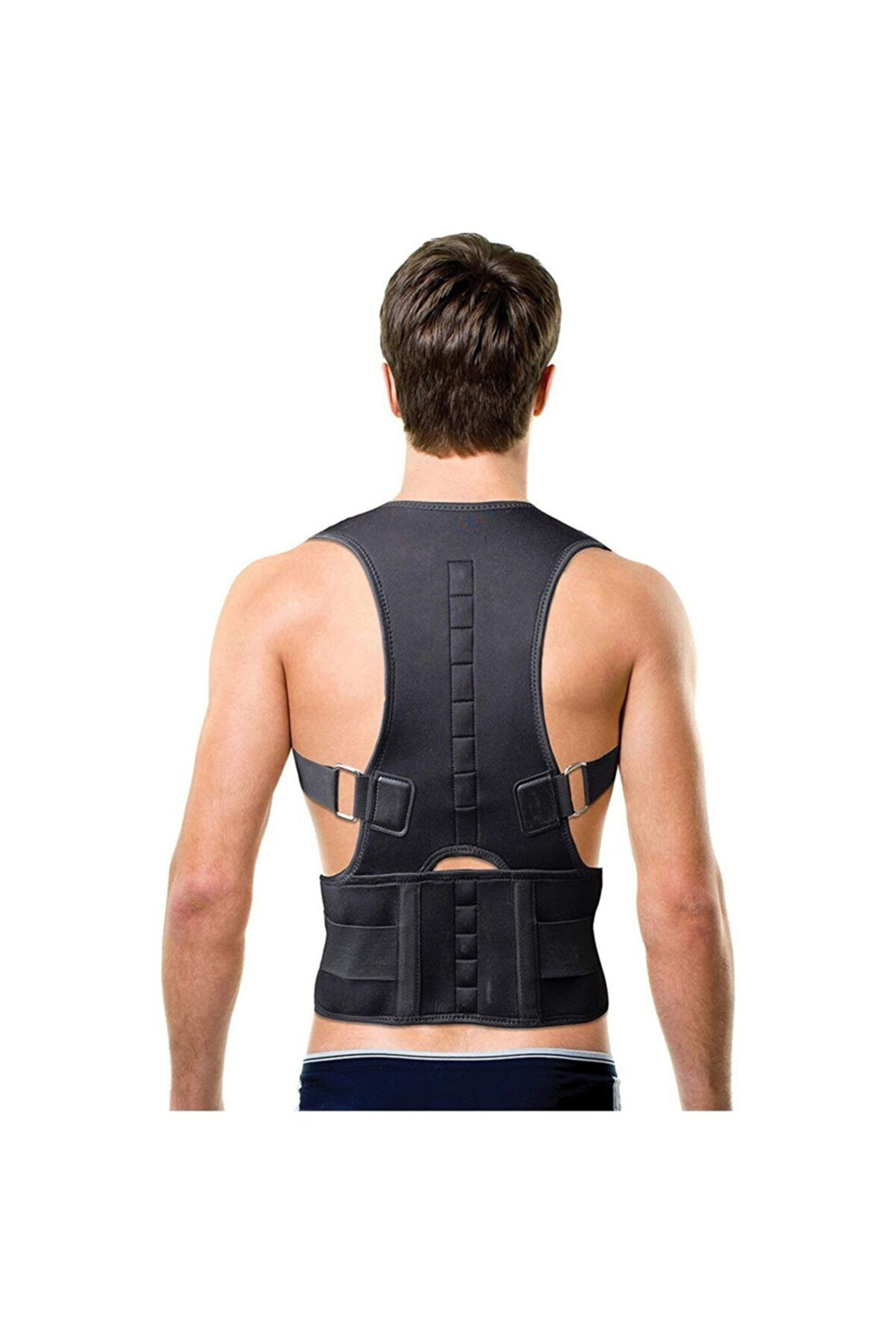 Unisex Siyah Manyetik Dik Duruş Kifoz Korsesi