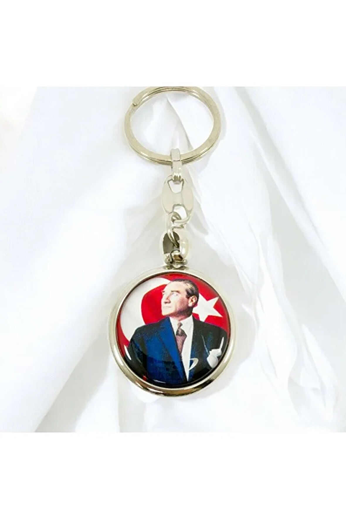 Renkli Atatürk Anahtarlık, Çift Taraflı Bombeli