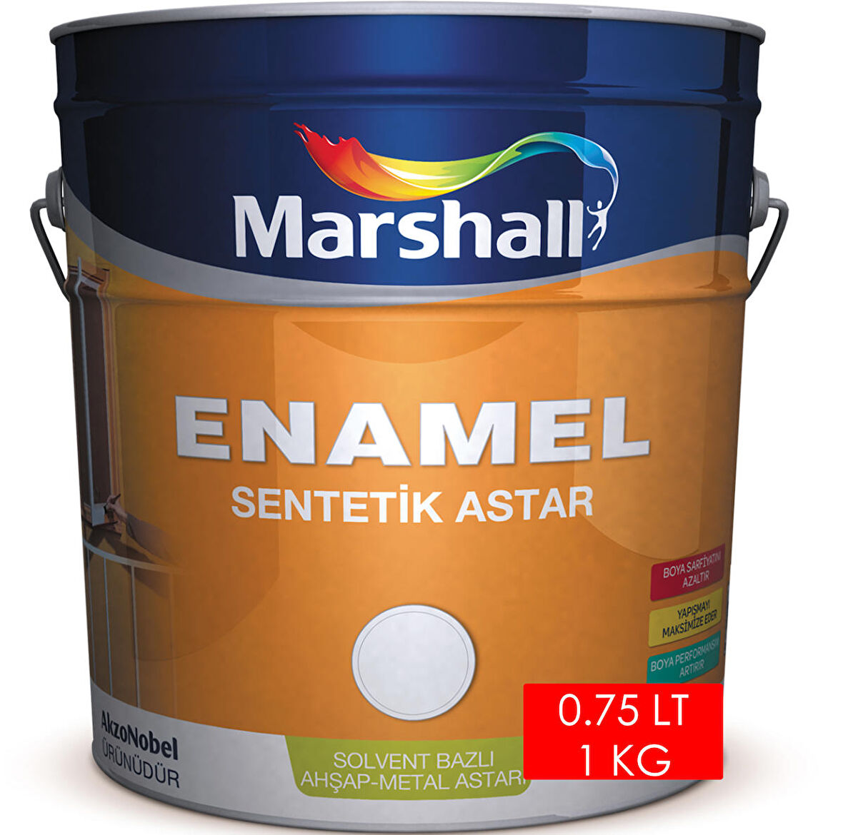 MARSHALL ENAMEL SENTETİK ASTAR 0.75 LT 1 KG KIRIK BEYAZ