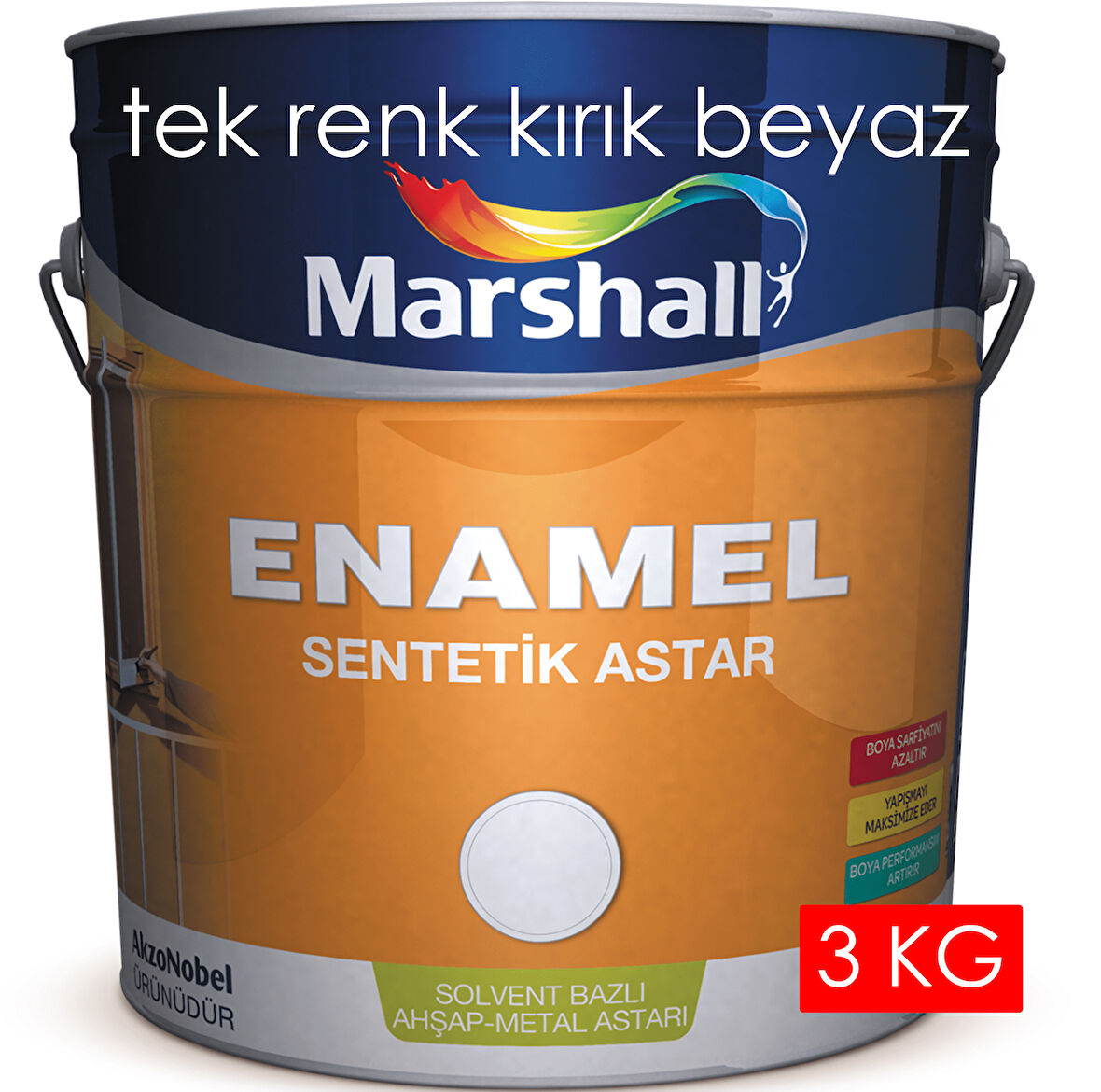 MARSHALL ENAMEL SENTETİK ASTAR 3KG KIRIK BEYAZ