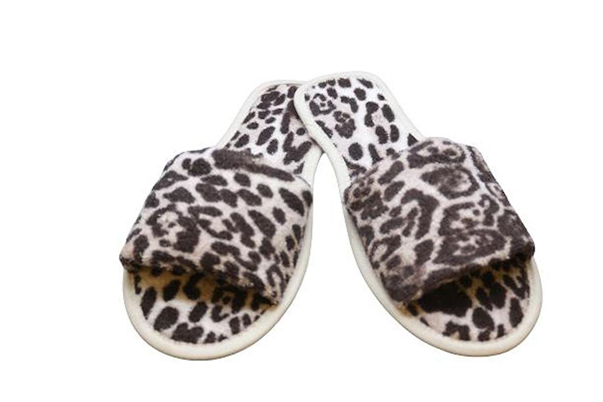 Terlik Baskılı Havlu Banyo Ev Otel Terliği Kaymaz İnce Açık Burun