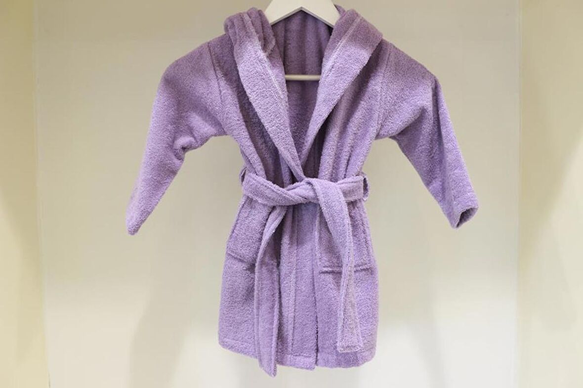 Bebek Bornozu Çocuk Bornozu Bukle Pamuklu Kapşonlu Bornoz