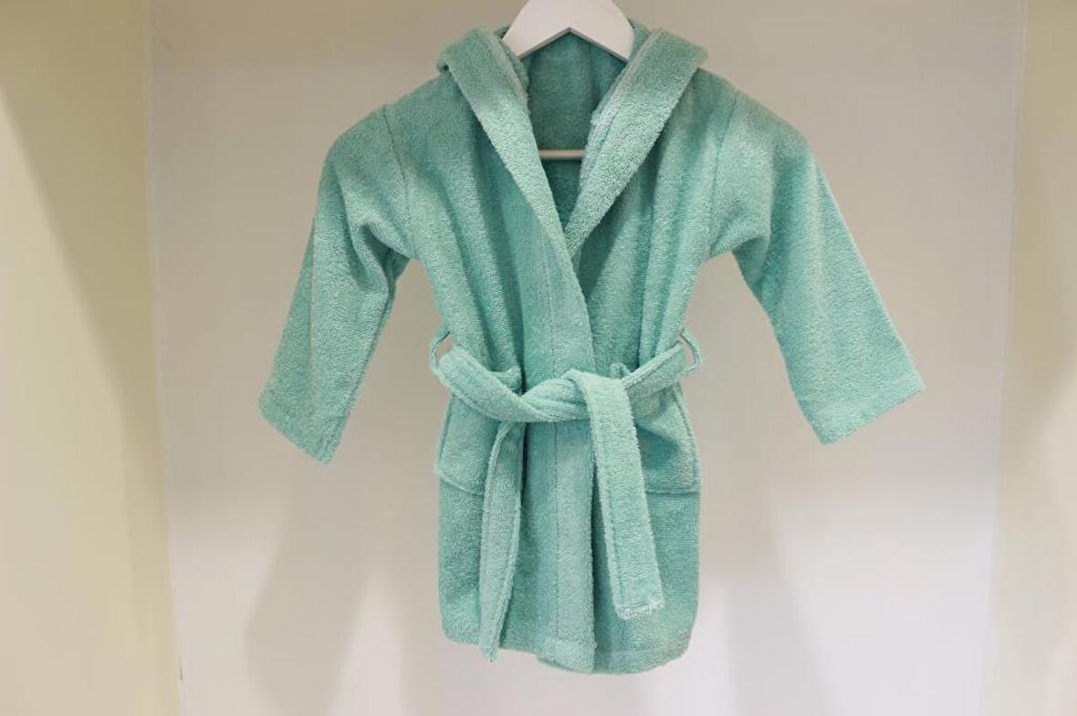 Bebek Bornozu Çocuk Bornozu Bukle Pamuklu Kapşonlu Bornoz