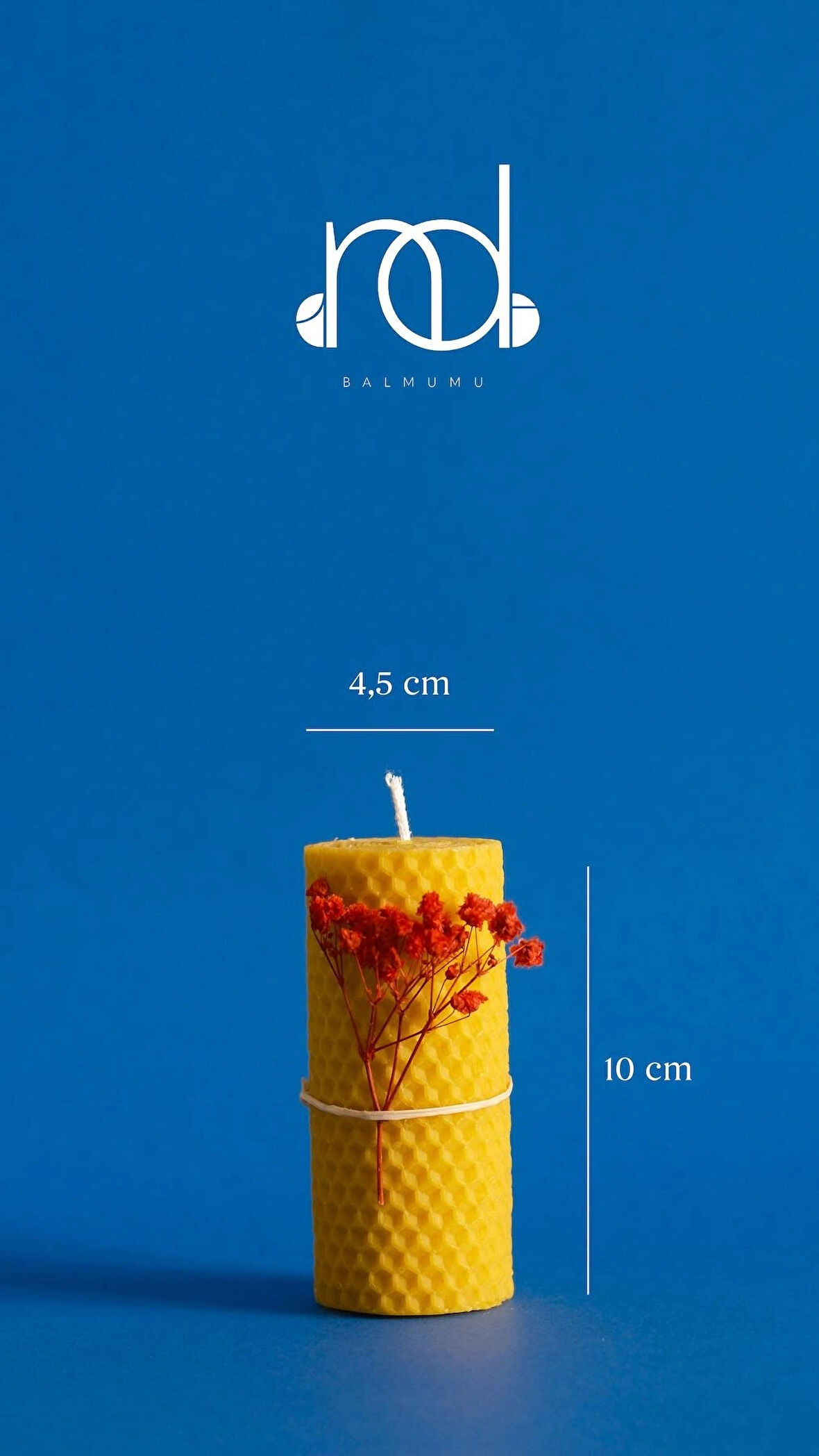 ENDİ HANDMADE 10cm X 4,5cm Balmumu Mum Sarma Mum Hediye Balmumu Mum Beeswax Candle