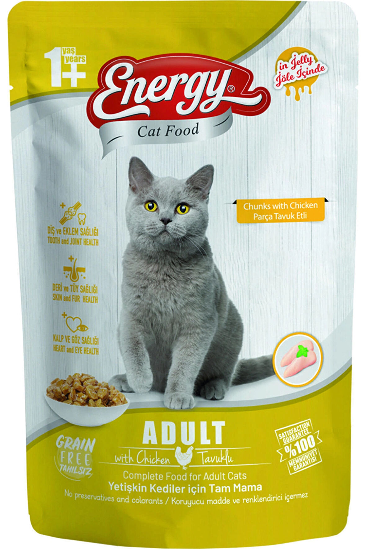 ENERGY Tavuklu Yetişkin Yaş Pouch Kedi Maması 85 Gram 24 Adet