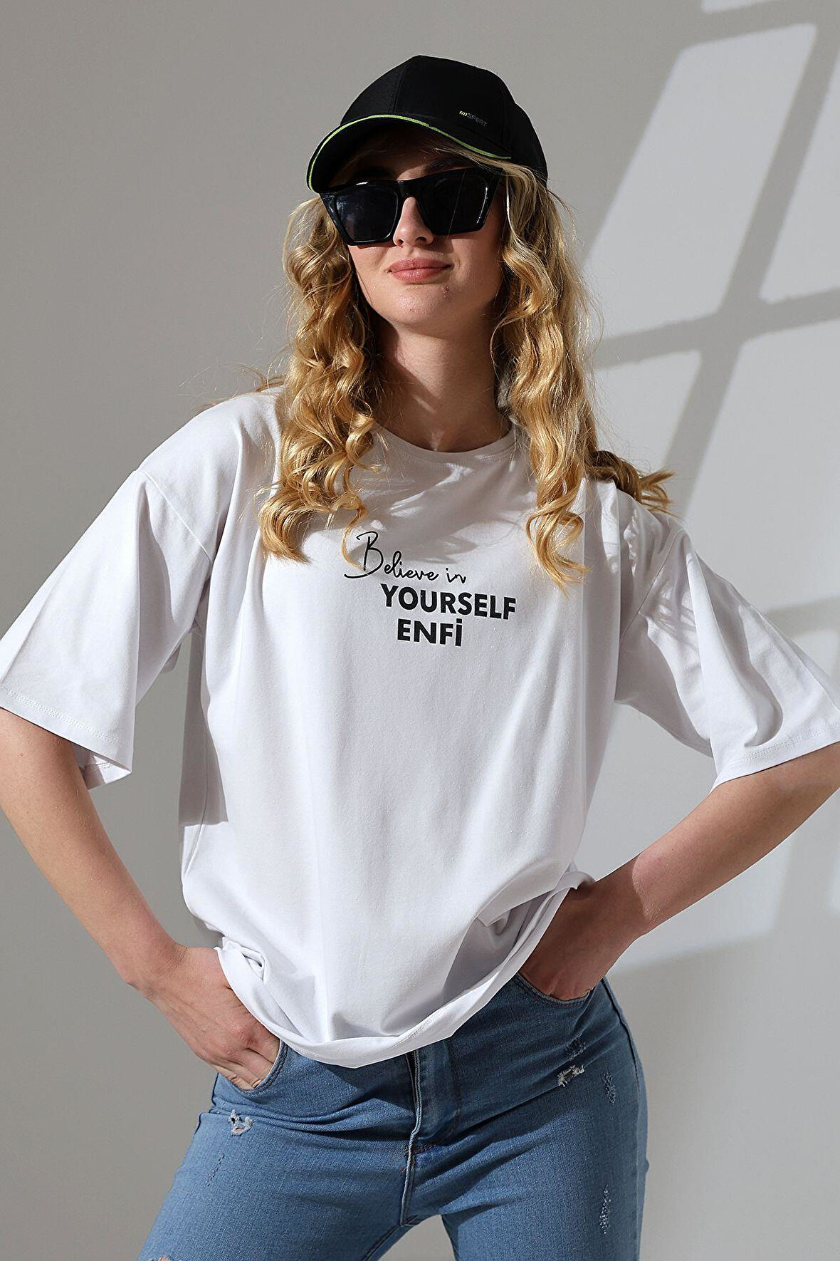 Enfi Salaş Penye Süprem Ön Baskılı Pamuklu T-Shirt
