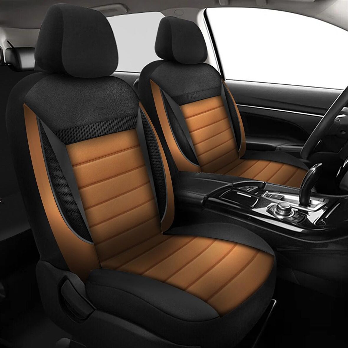 NiCe Shop Volkswagen Polo Uyumlu Koltuk Kılıfı Enigma Serisi - Taba