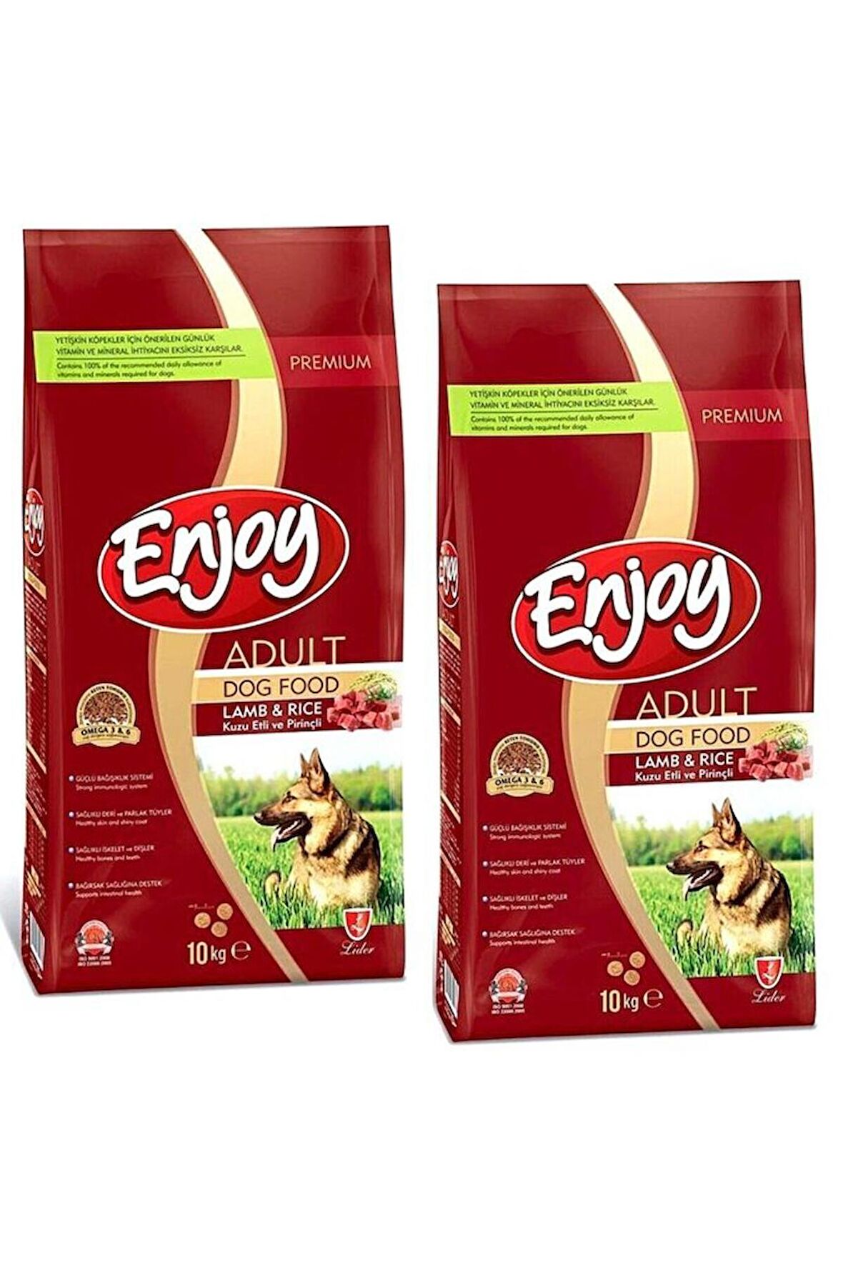 Kuzu Etli Ve Pirinçli Yetişkin Köpek Maması 10 Kg 2 Adet