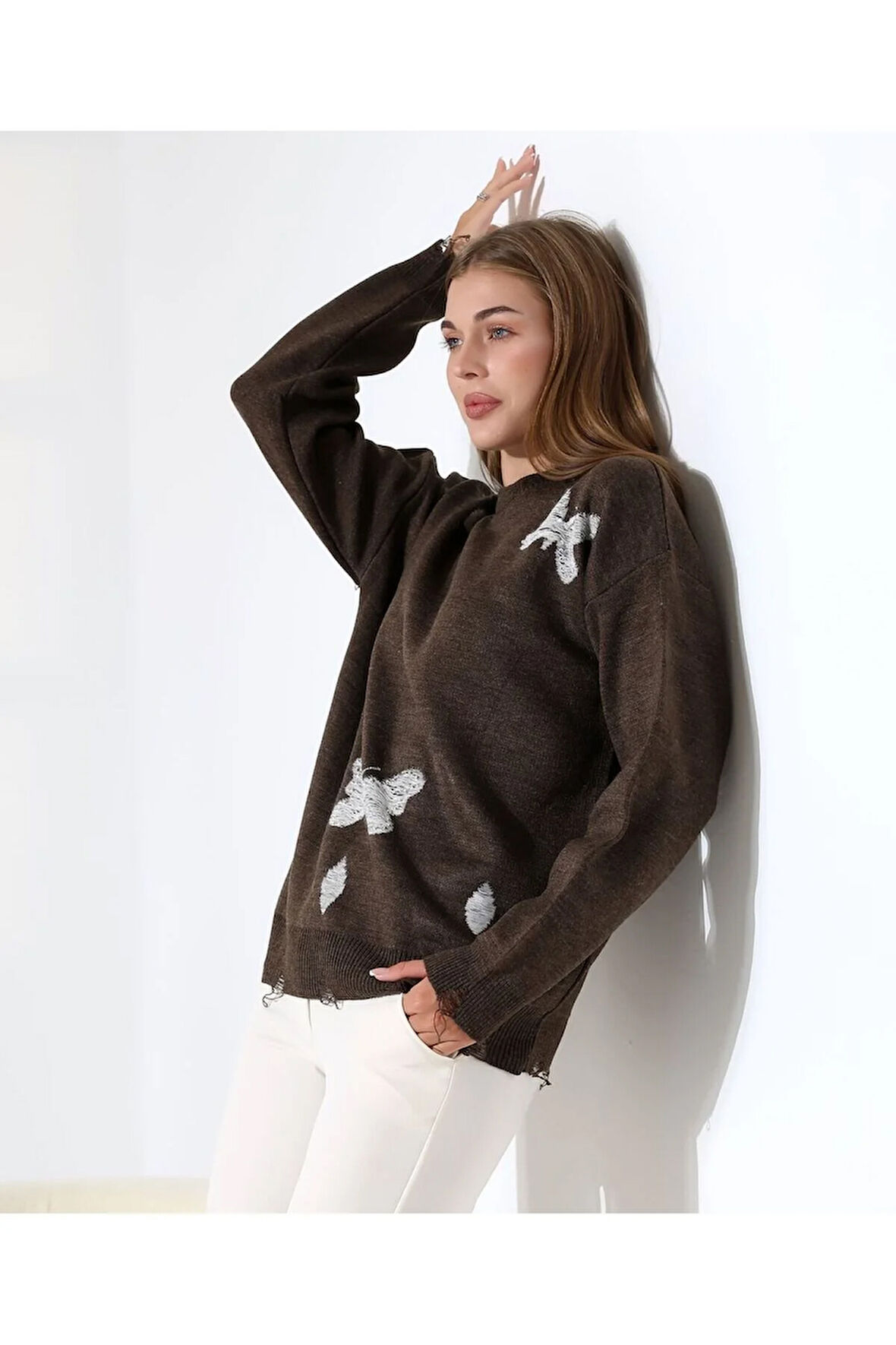 Kelebek Dansı Rahat Triko Kazak