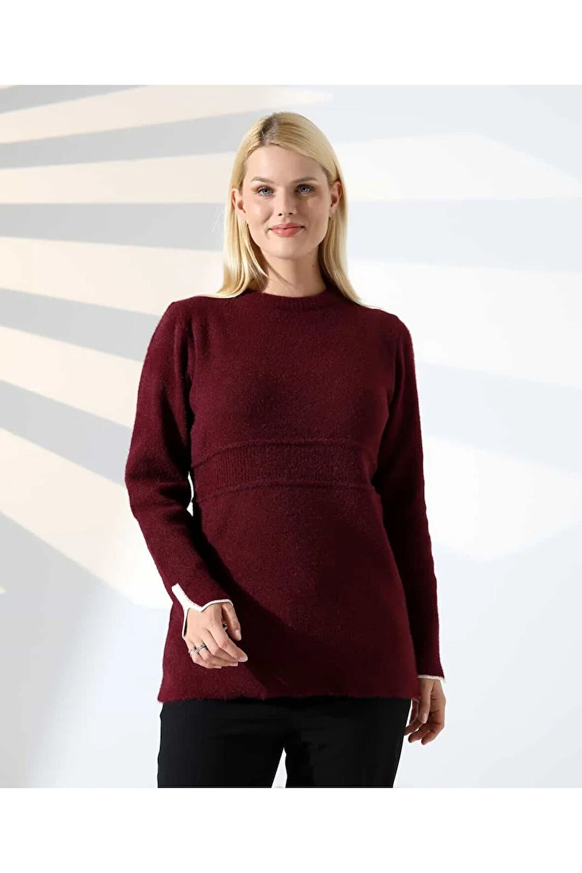 Bel Detaylı Yumuşak Triko Kazak