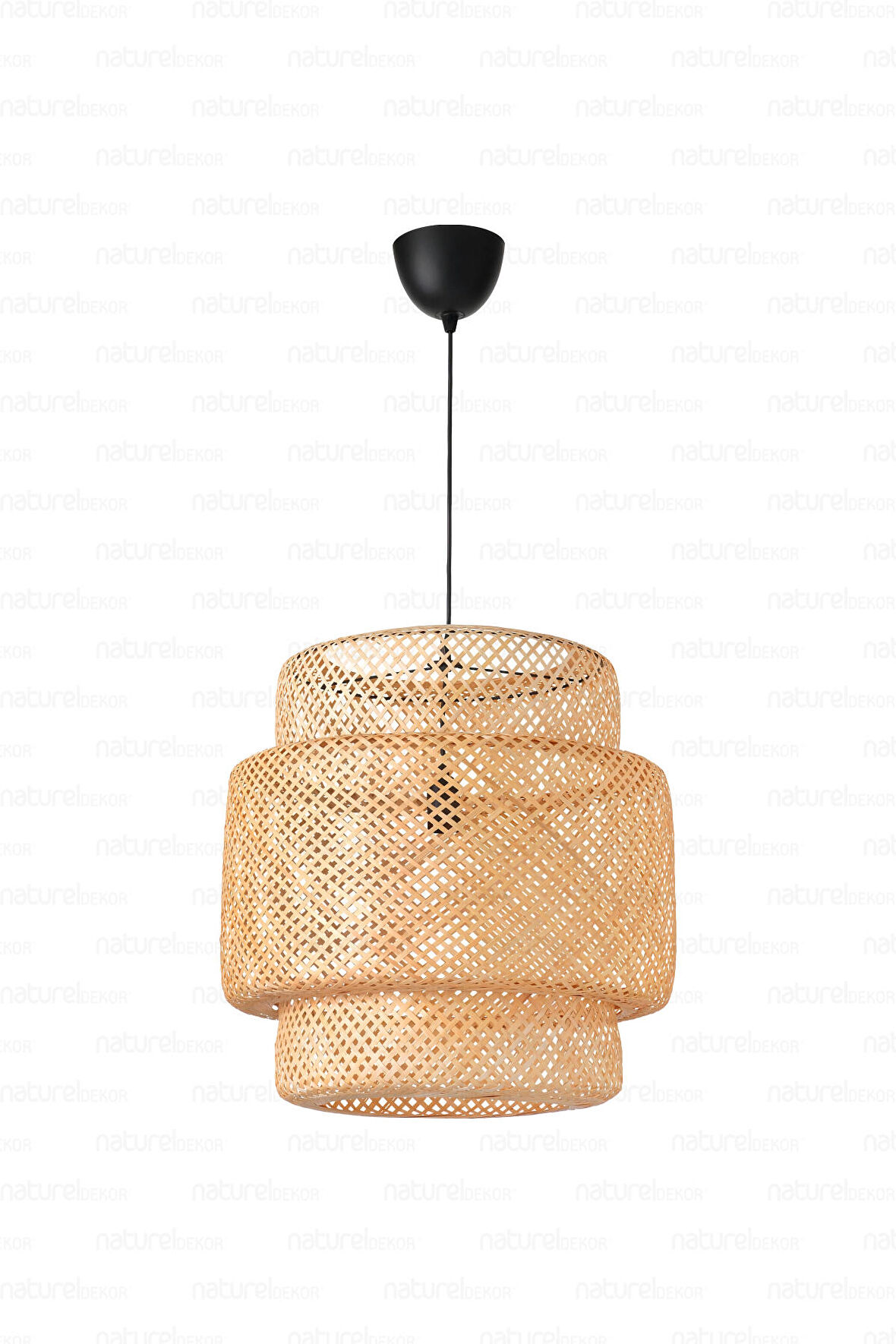 Sinnerlig Bambu Avize 50cm- İskandinav, Modern, Bohem, Rattan Avize, Aydınlatma