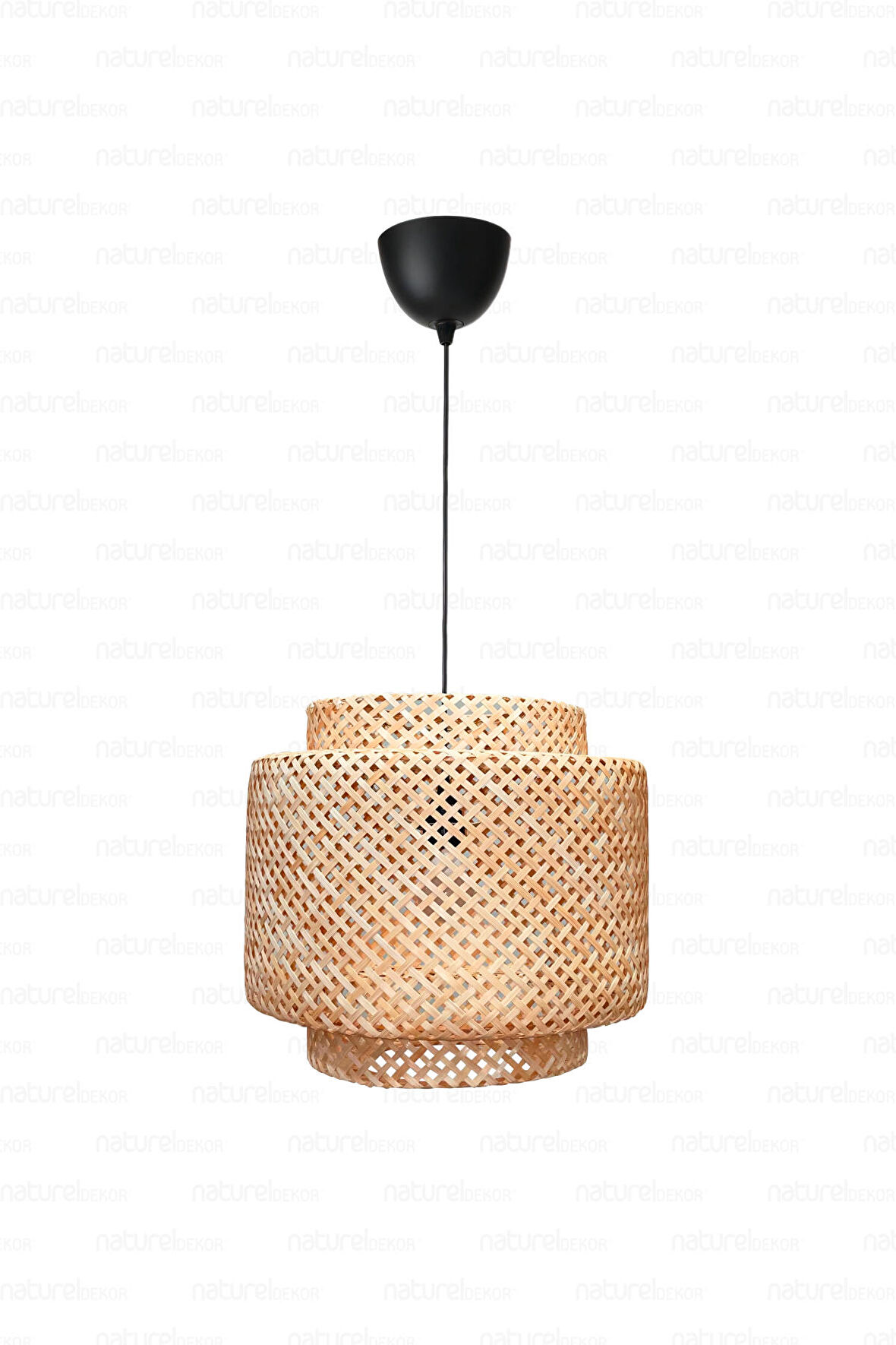 Sinnerlig Bambu Avize 40cm- İskandinav, Modern, Bohem, Rattan Avize, Aydınlatma