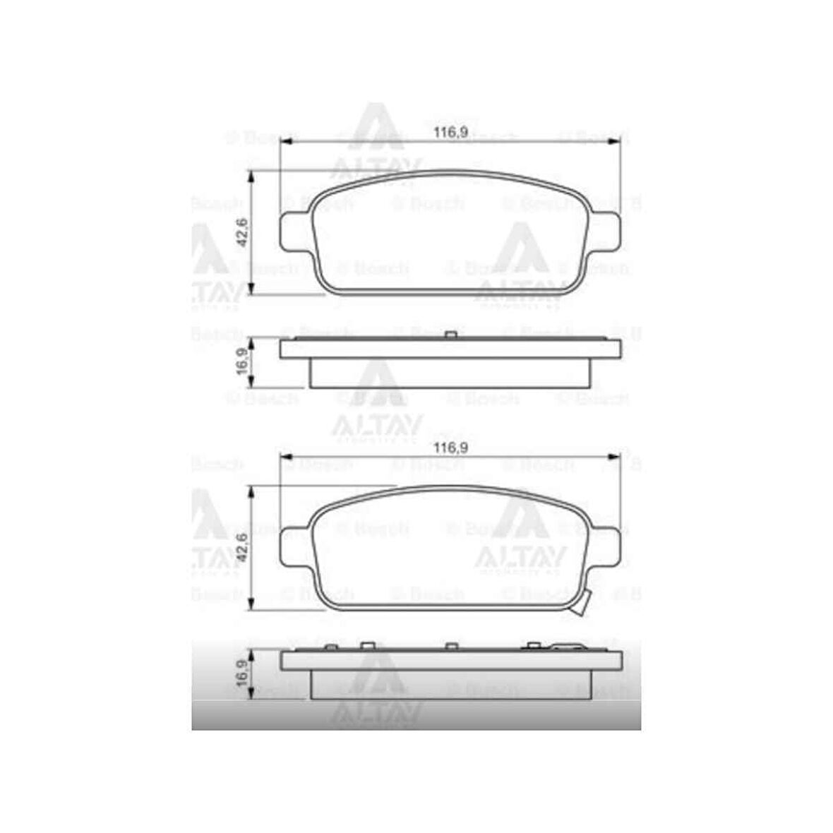 Cruze 09-12 Astra J 09-13 Mokka 12-13 15-16 Jant Arka Fren Balata - 13300867 Bsh-0986495259 