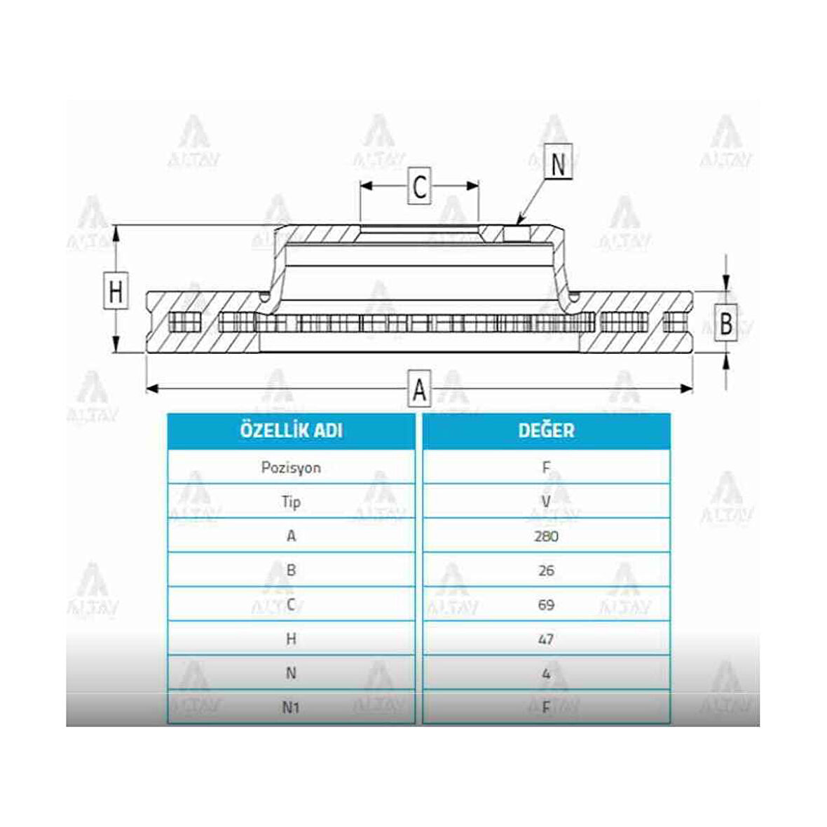 Elantra 04-06 Sonata 02-05 Megantis 04-06 Ön Havali 280-4 Fren Diski - 517123D300 Ayd-50534 