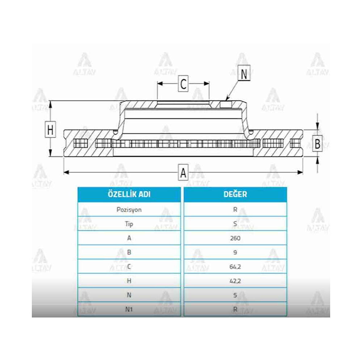 Civic 07-15 Fd6 Fb7 Arka Düz 260-5 Fren Diski - Mhr-03660 - 42510-Sna-A00 