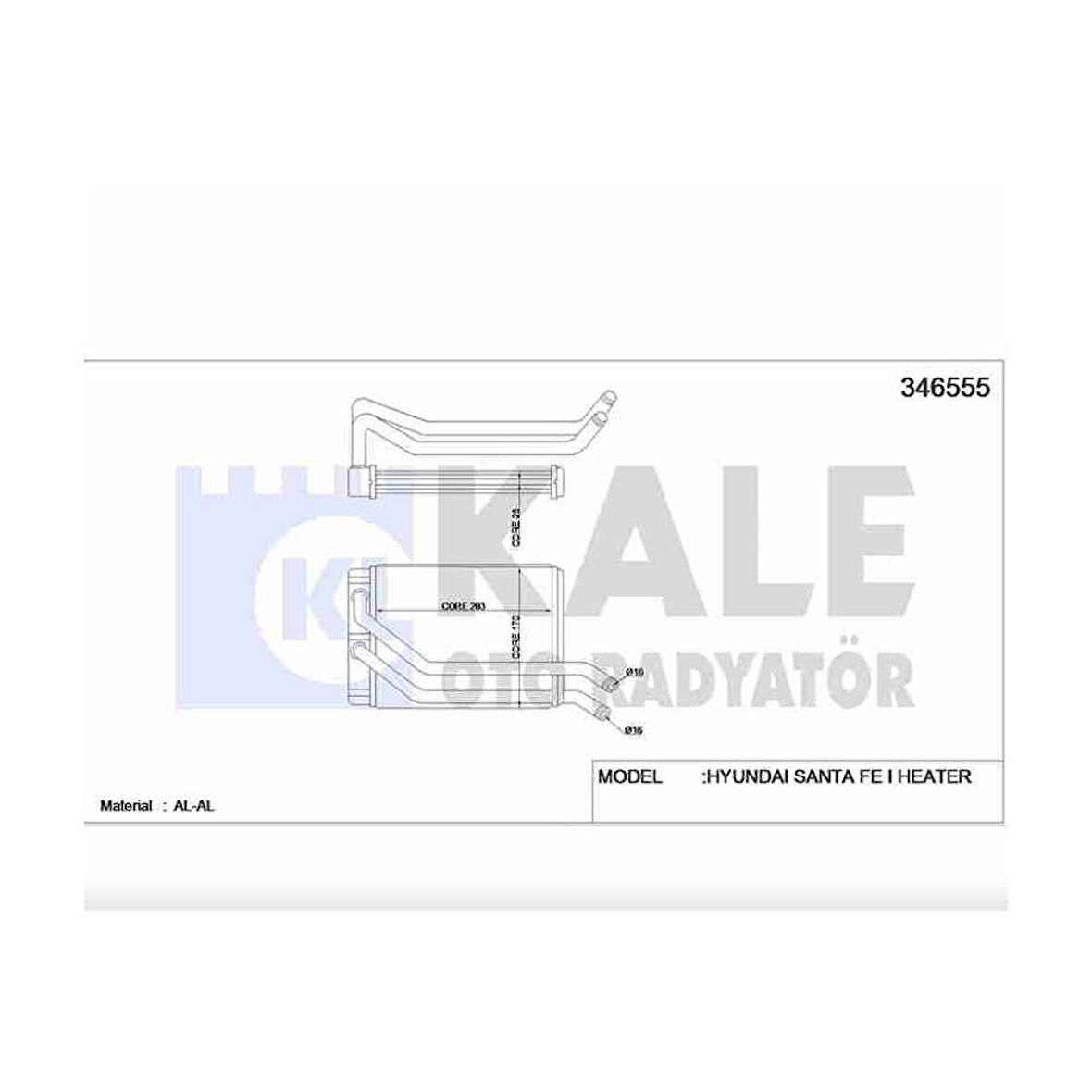 Santafe 01-06 2.0 - 2.4 - 2.7 Brazıng Radyatör Kalorifer - Kle-346555 - 97227-26000 