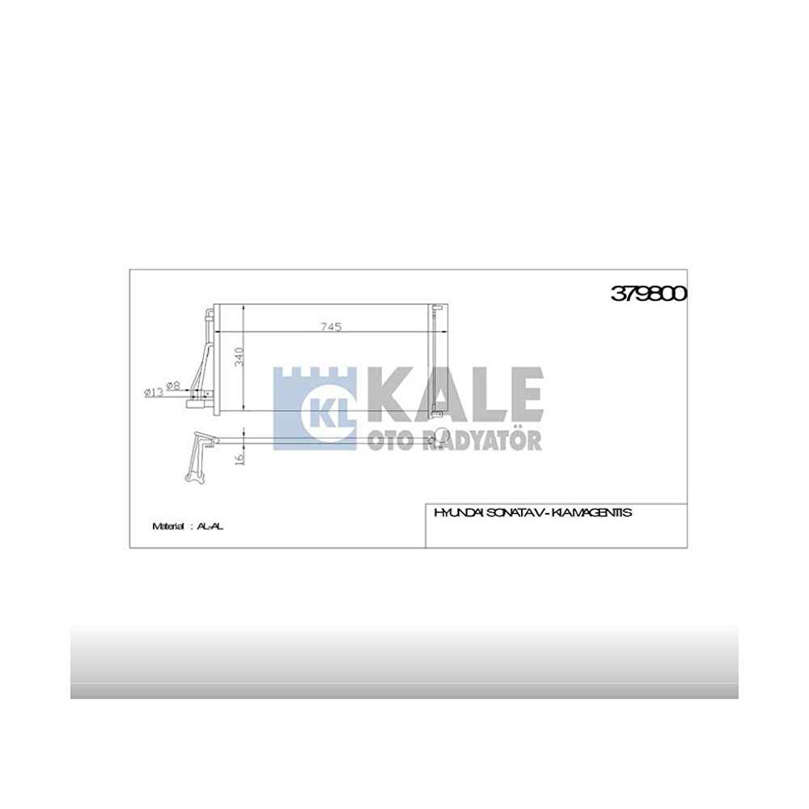 Sonata 05-09 Benzinli 693×341×16 Klima Radyatör - Kle-379800 - 97606-3K160 