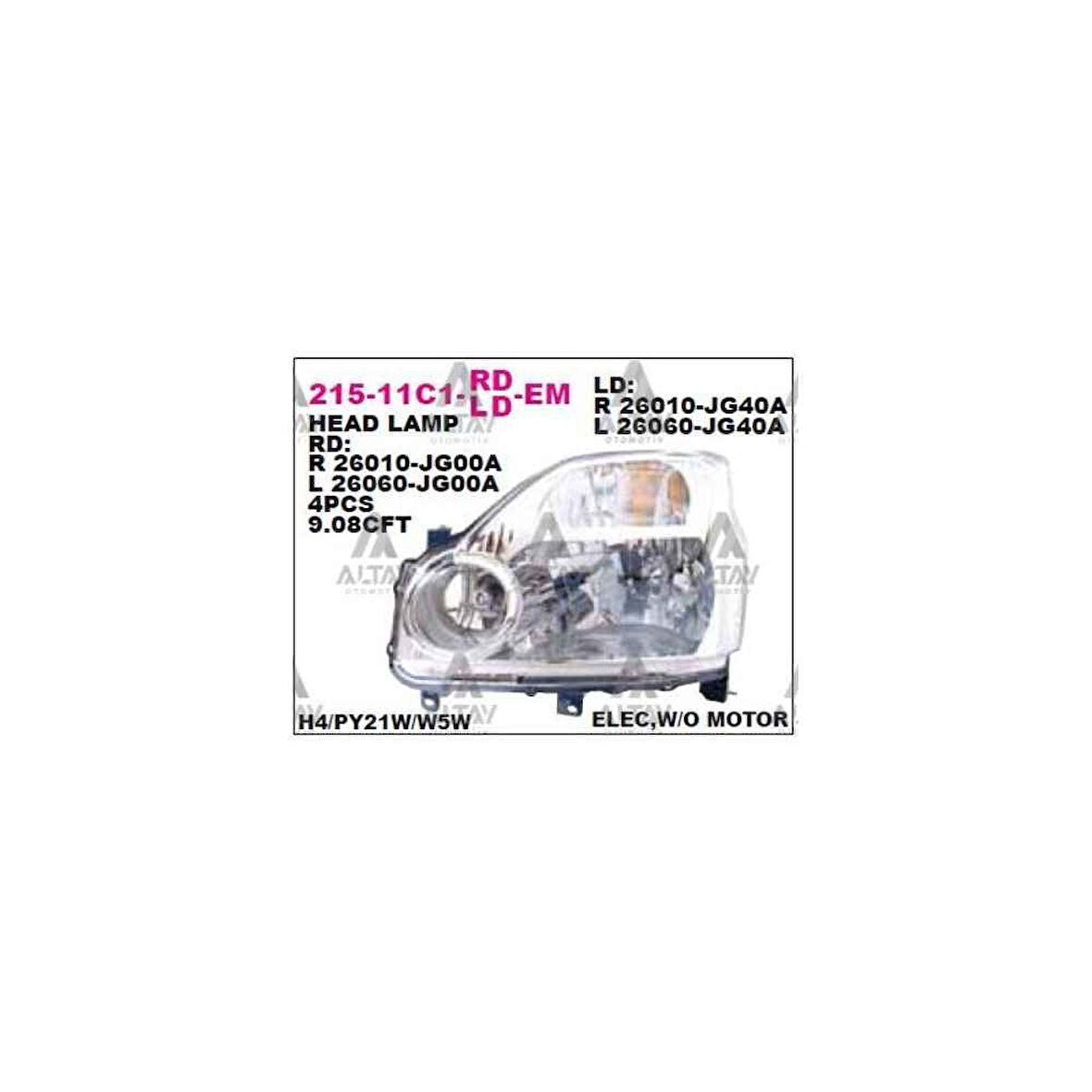 X-Trail 07-09 Elektrikli Sol Far - Dpo-215-11C1L-Ld-Em - 26060-Jg40A 