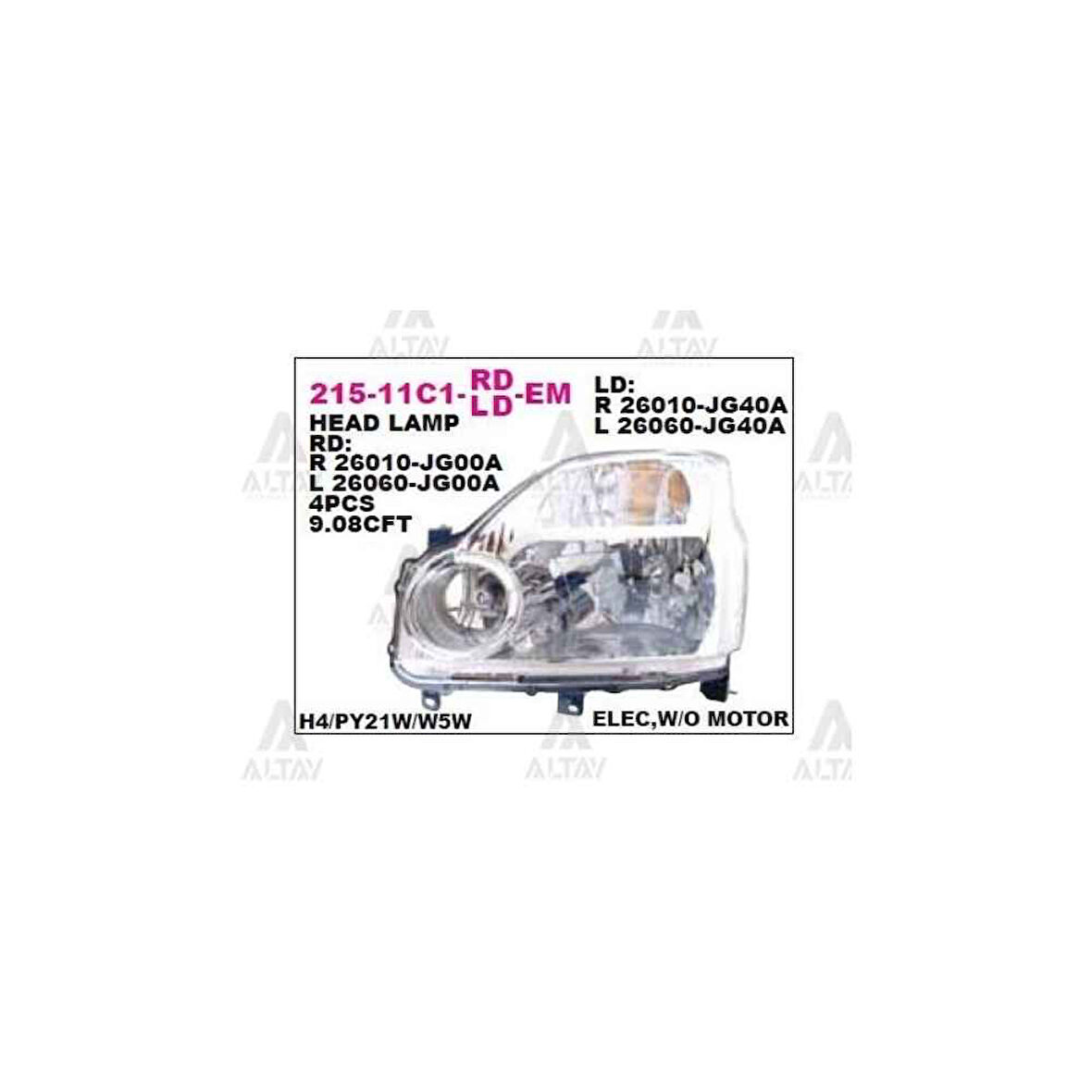 X-Trail 07-09 Elektrikli Sağ Far - Dpo-215-11C1R-Ld-Em - 26010-Jg40A 