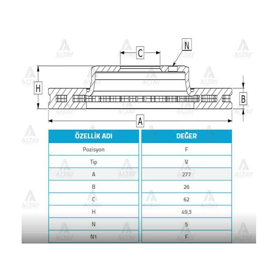 Corolla 13-18 Auris 13-18 Ön Havalı 277-5 Fren Diski - Mhr-03674 - 4351202330 
