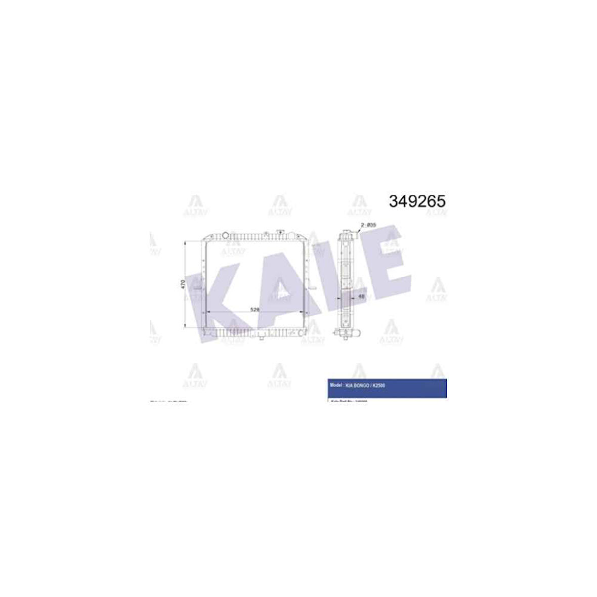 Bongo 04- K2500 32Mm M-T Brazing Su Radyatör - Kle-349265 - 25310-4E400 