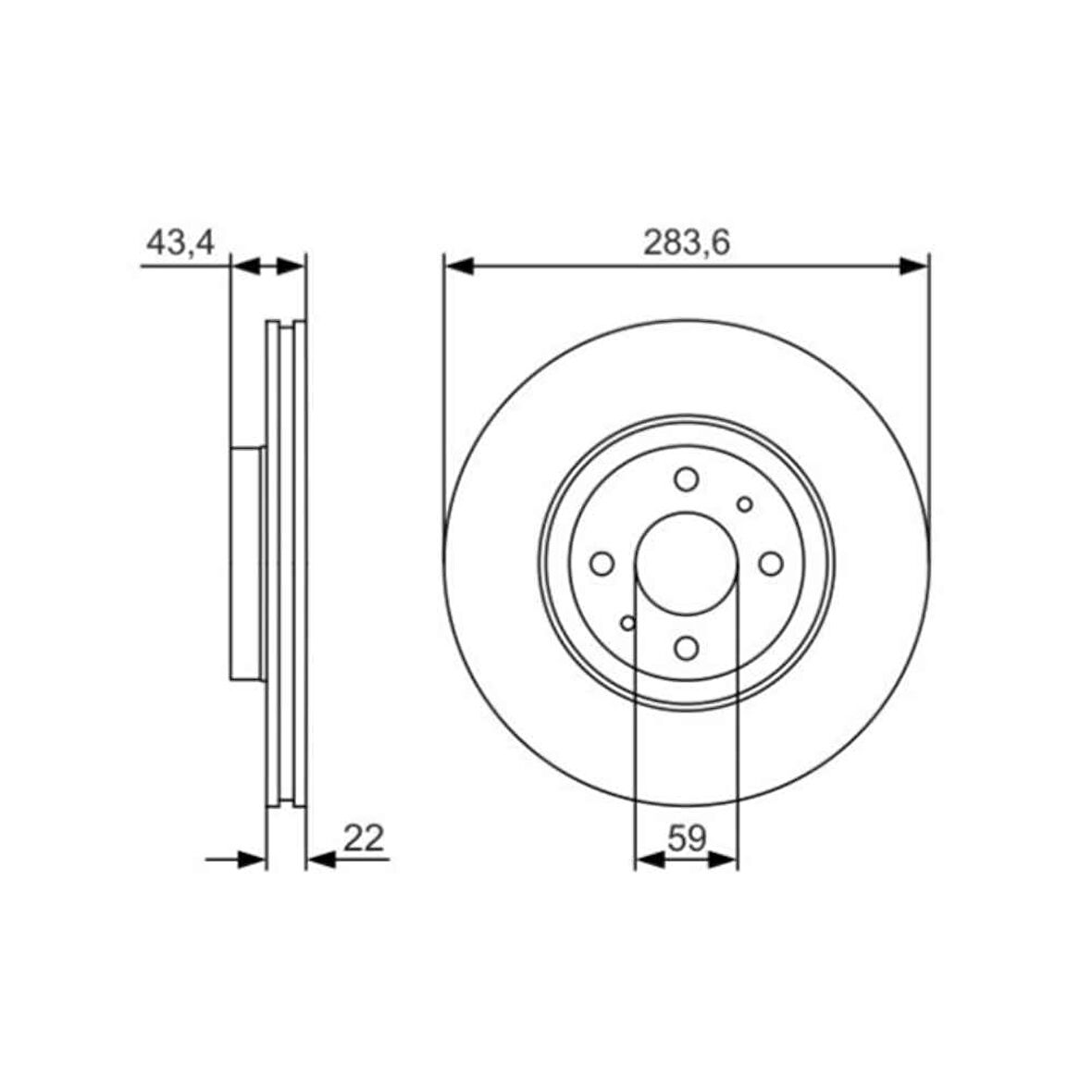 Linea/Bravo/Doblo Fren Diski Ön 283,6 Mm Adet Fiyat 07- Bch 0986479S01 46455892 