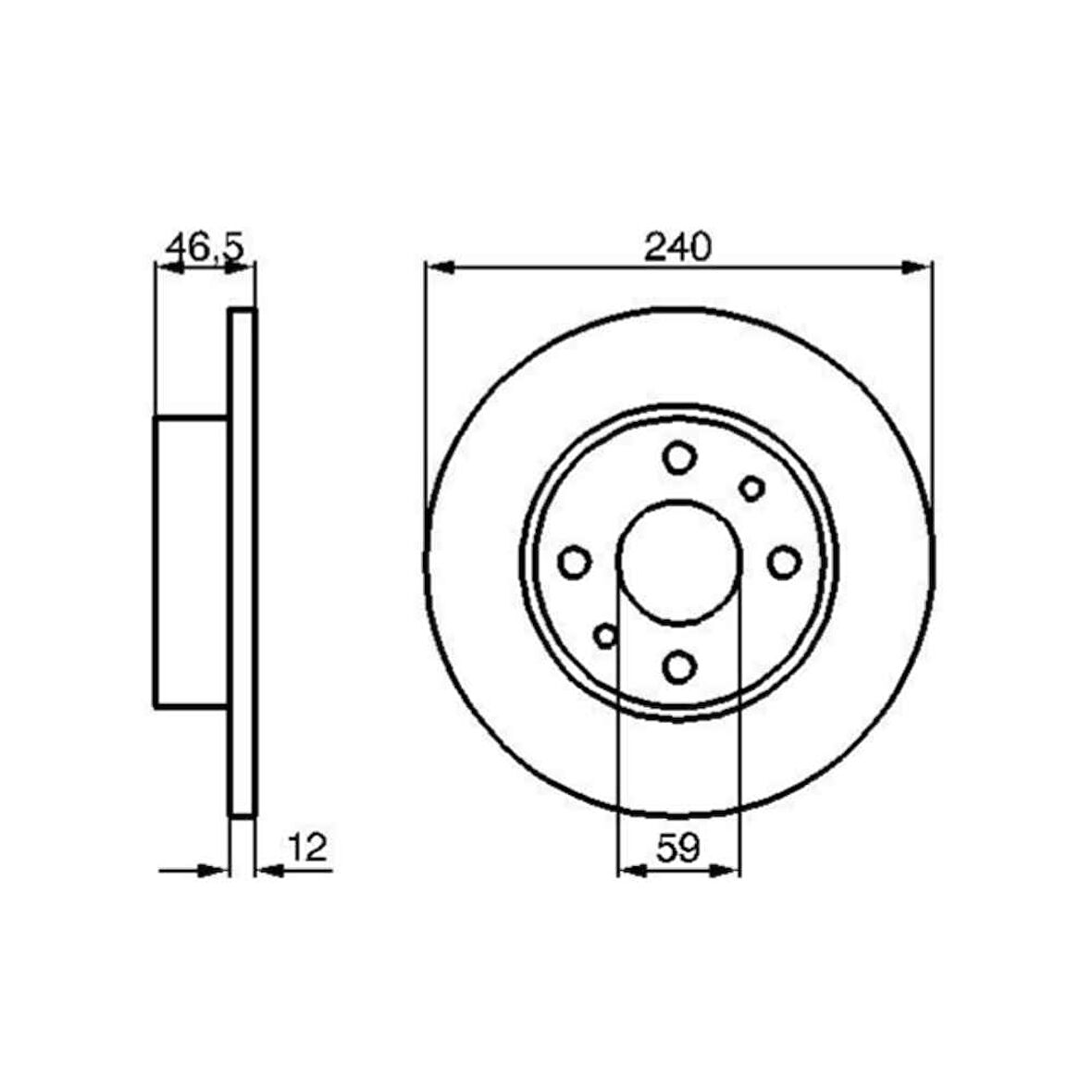 Uno Fren Diski Ön 240.5 Mm Adet Fiyat Düz 85- Bch 0986478353 71738423 