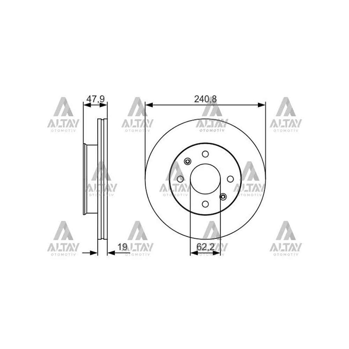 Getz 03-11 Benzinli Ön Havali 241-4 Fren Diski - Bsh-0986479206 - 51712-1C000 