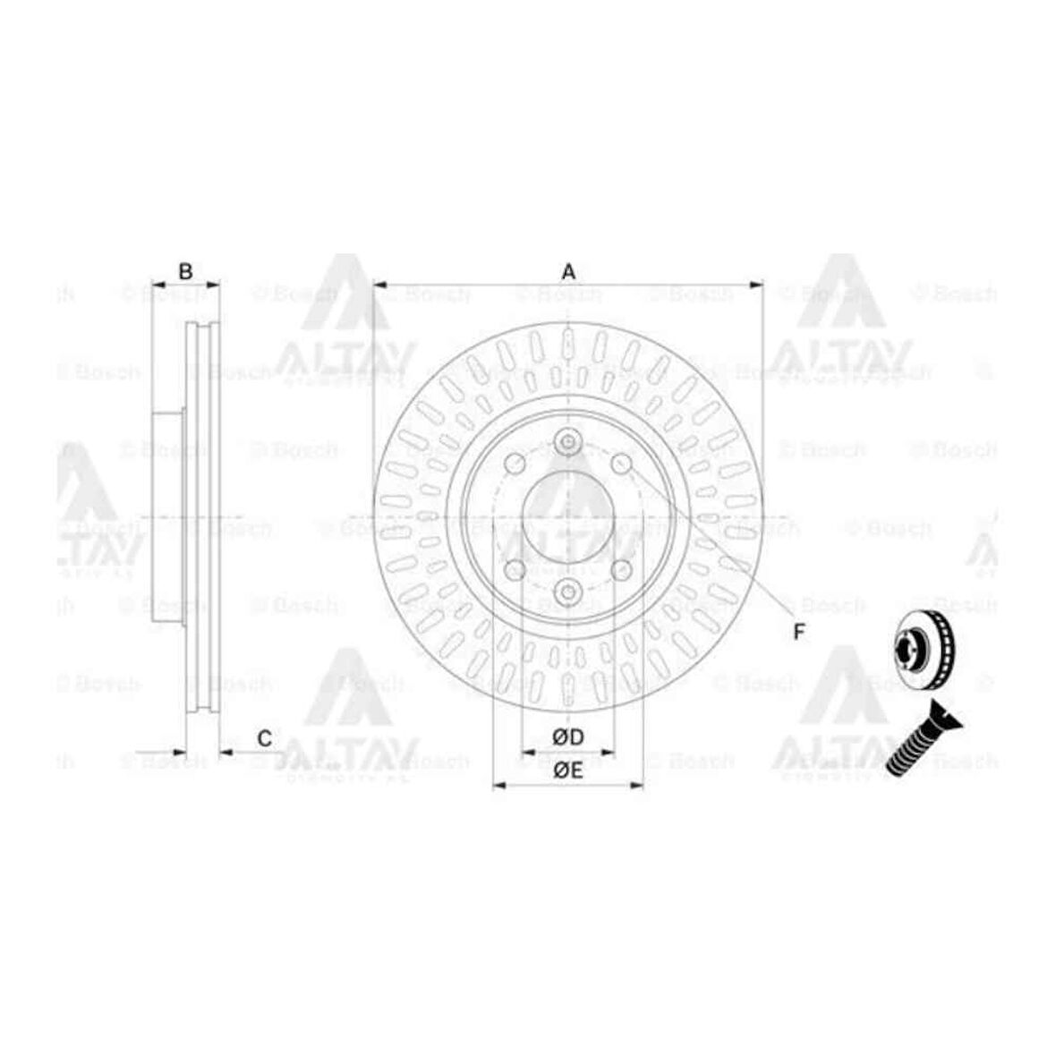 Clio 12- Logan 12- Sandero 12- Symbol - 09- Ön Havali 258-4 Fren Diski - Bsh-0986479A86 