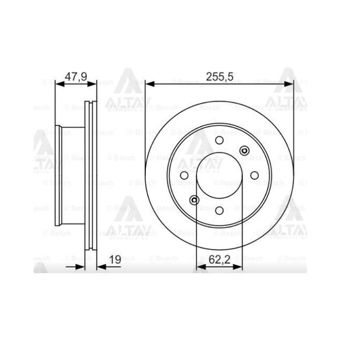 Getz 03-11 Dizel Ön Havali 256-4 Fren Diski - Bsh-0986479S21 - 517121C050 